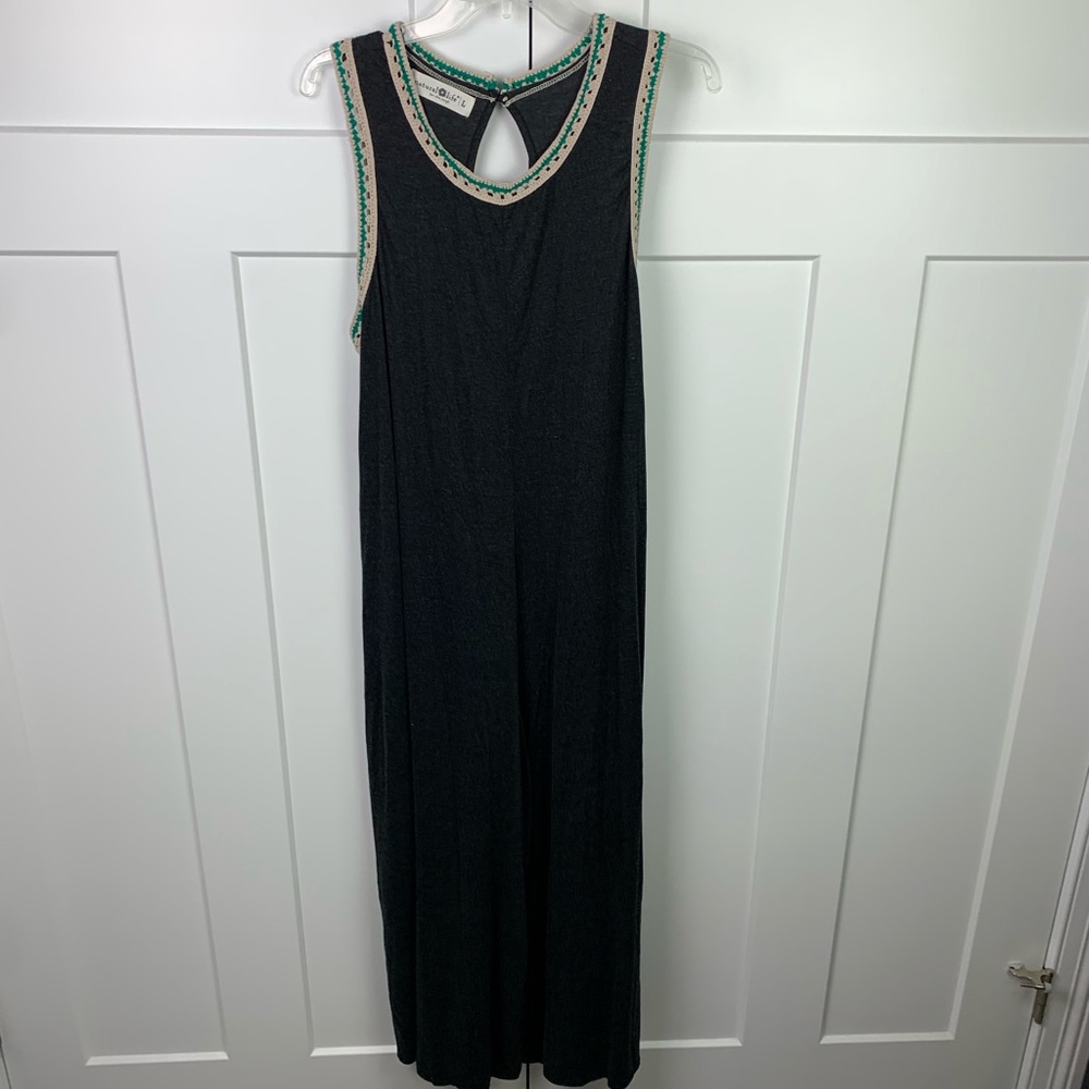 NATURAL LIFE Black Sleeveless Jumpsuit with Green Trim - Picture 5 of 11